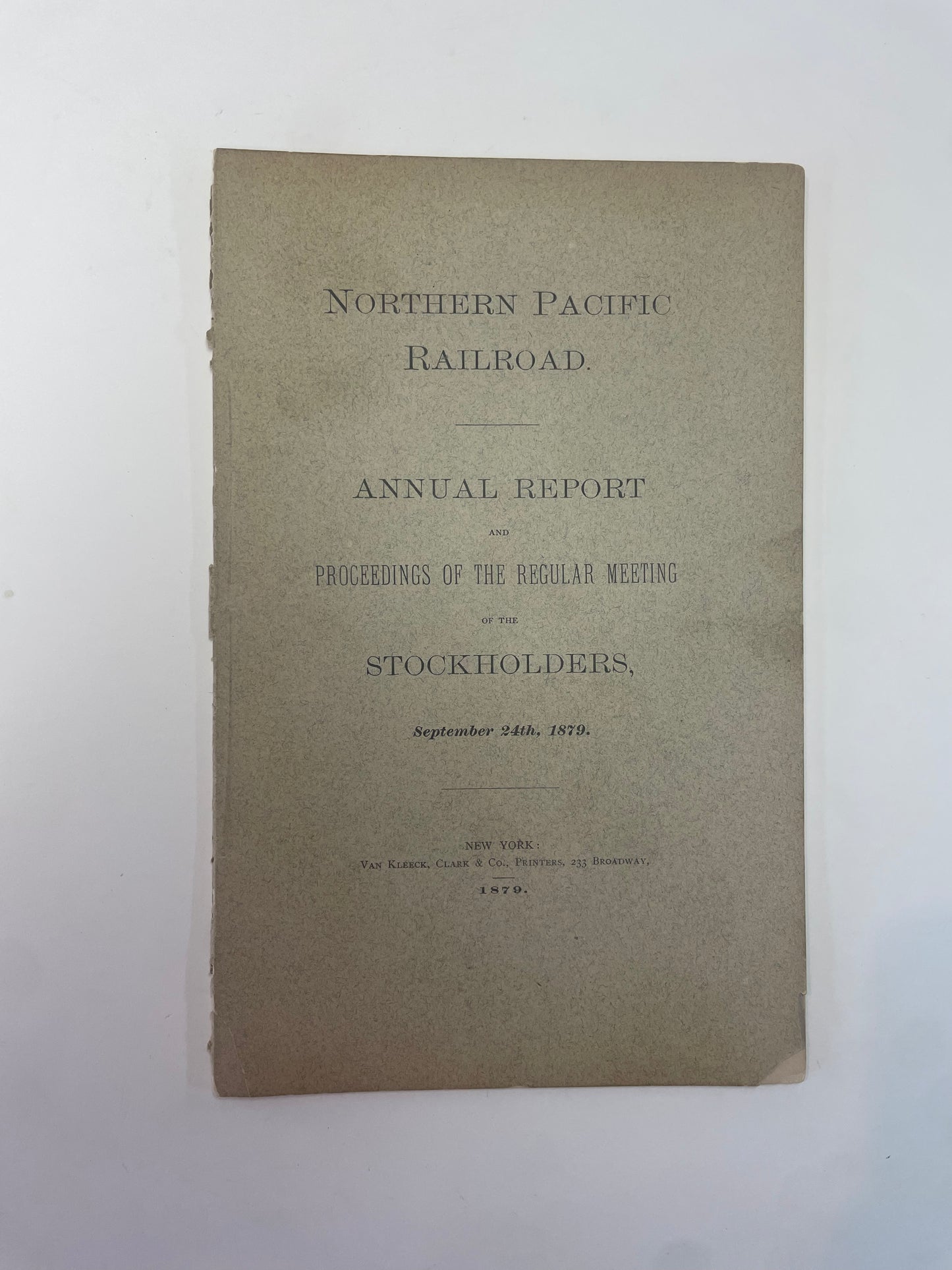 Northern Pacific Railroad: Annual Report