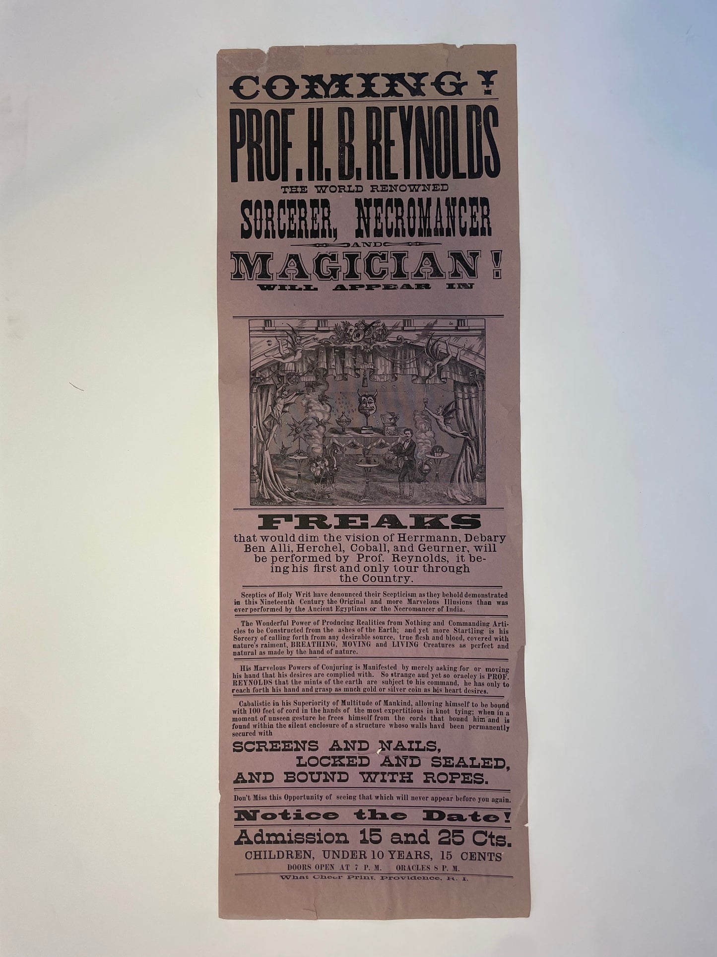 COMING! Prof. H.B. Reynolds... Necromancer and Magician
