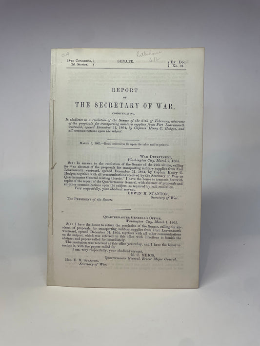 Report of the Secretary of War, 1865