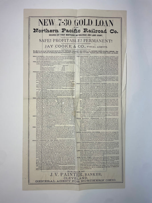 Promotional Broadsheet Map for the Northern Pacific Railroad Co.